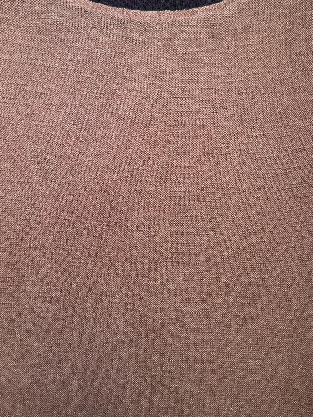 Long-Sleeve Tee in Blush Pink with Contrast Neck